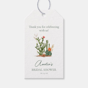 Etiqueta Para Presente Chá de Noiva Personalizado com Cactus do Deserto d