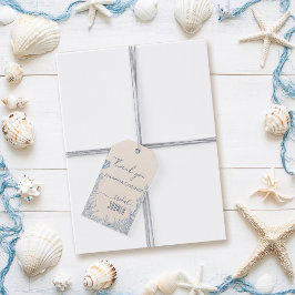 Etiqueta Para Presente Chá de noiva temático de oceano com lenço azul