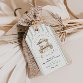 Etiqueta Para Presente Chá de Noiva Verde Fresco Recém-chegado do Mercado