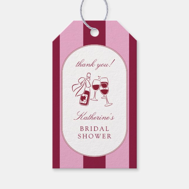 Etiqueta Para Presente Chá de Noiva Vino Before Vows (Frente)