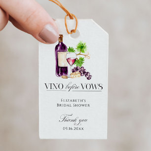 Etiqueta Para Presente Chá de Noiva Vino Before Vows Vinho Obrigada