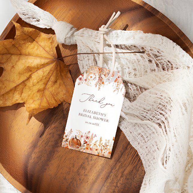 Etiqueta Para Presente Chá de panela Boho Fall Pumpkin (Criador carregado)