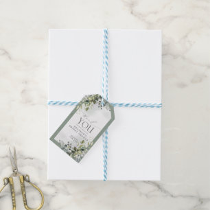 Etiqueta Para Presente Chá de panela Botânico Verde Eucalyptus Elegante