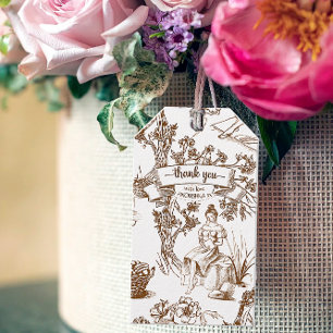 Etiqueta Para Presente Chá de panela Branca de Toile de Jouy