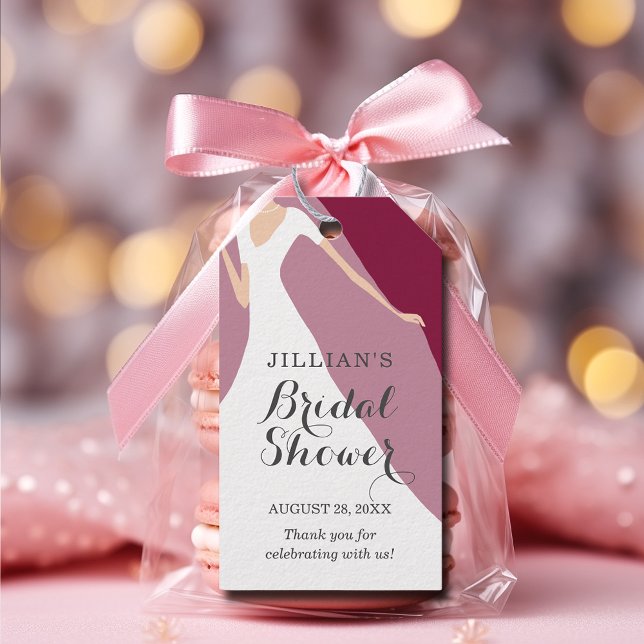 Etiqueta Para Presente Chá de panela Brilhante Cranberry Obrigado (Criador carregado)