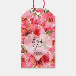 Etiqueta Para Presente Chá de panela das flores cor-de-rosa com aquarelas