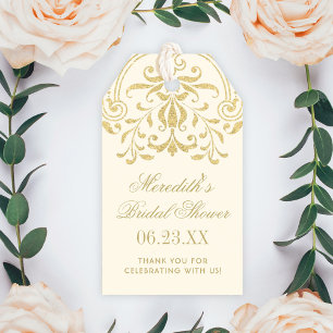 Etiqueta Para Presente Chá de panela de Casamento com Glamor Vintage Dou