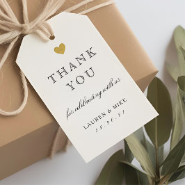 Etiqueta Para Presente Chá de panela de Casamento Dourado Elegante