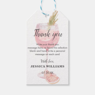 Etiqueta Para Presente Chá de panela de coquetel cor-de-rosa elegante Bru