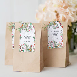 Etiqueta Para Presente Chá de panela De Flor Selvagem Obrigado