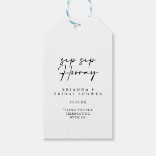Etiqueta Para Presente Chá de panela de Hooray de Sip Sip Elegante Modern