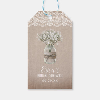 Etiqueta Para Presente Chá de panela de Jar Floral respiratória do Bebê R