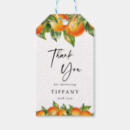 Etiqueta Para Presente Chá de panela de limão de laranjas de Verão modern