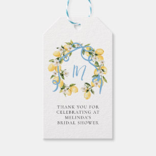 Etiqueta Para Presente Chá de panela de Monograma de Limão de Citros