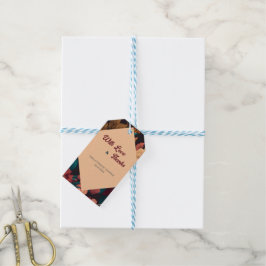 Etiqueta Para Presente Chá de panela de Tema Floral Rico Escuro