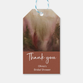 Etiqueta Para Presente Chá de panela de Terracota Florestal de Aquarela d