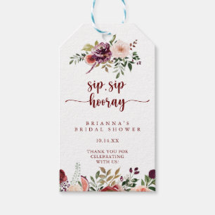Etiqueta Para Presente Chá de panela De Vestuário De Sip Floral Russo  