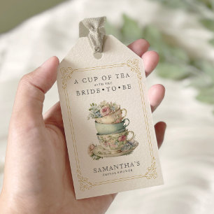 Etiqueta Para Presente Chá de panela do Partido do Tea Elegante Vintage