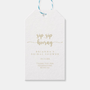 Etiqueta Para Presente Chá de panela Dourado do Sip Sip Hooray  