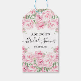 Etiqueta Para Presente Chá de panela Elegante de Rosas de Aquarela