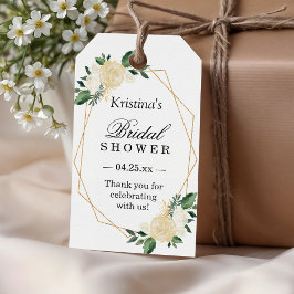 Etiqueta Para Presente Chá de panela Favorece Frame Dourado Moderno Flora