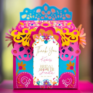 Etiqueta Para Presente Chá de panela Fiesta Flores Mexicanas