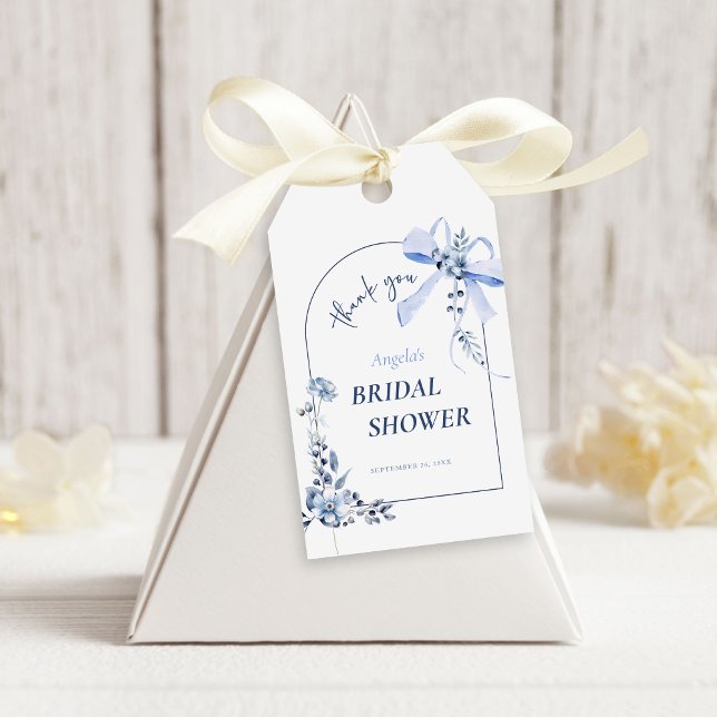 Etiqueta Para Presente Chá de panela Floral Azul (Criador carregado)