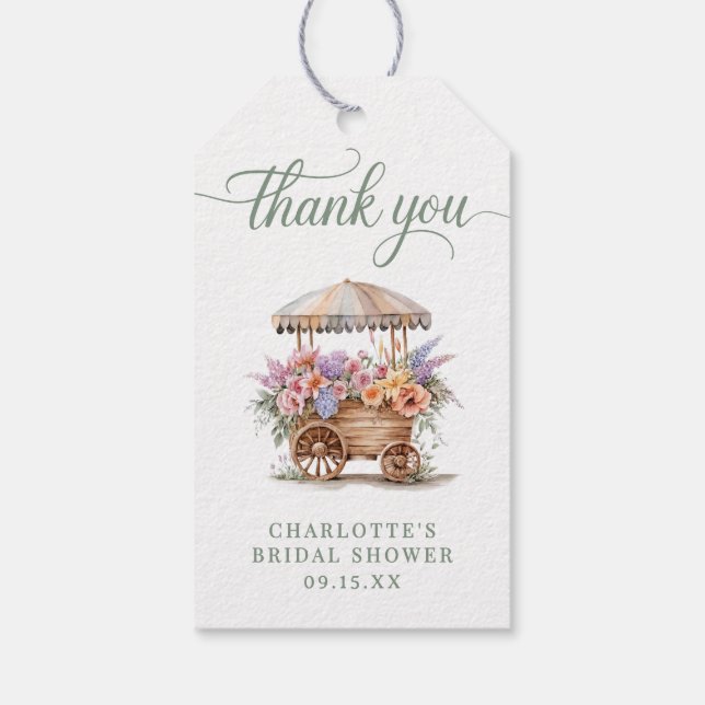 Etiqueta Para Presente Chá de panela Floral Botânico Obrigado (Verso)