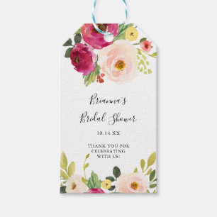 Etiqueta Para Presente Chá de panela Floral Cinza Verde