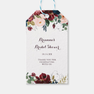 Etiqueta Para Presente Chá de panela Floral de Queda Ilustrado com Aquar