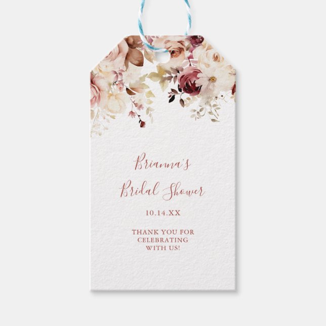 Etiqueta Para Presente Chá de panela Floral Graceful (Frente)