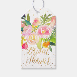 Etiqueta Para Presente Chá de panela Floral PixDezines Watercolor