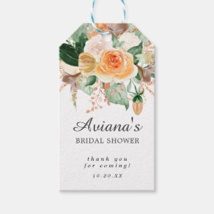 Etiqueta Para Presente Chá de panela Floral Russo De Outono Obrigado