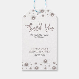 Etiqueta Para Presente Chá de panela Mínimo de Pérolas Brancas Obrigado