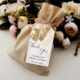 Etiqueta Para Presente Chá de panela ouro branco balão obrigado