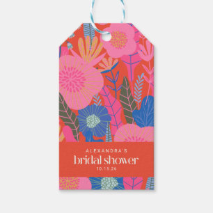 Etiqueta Para Presente Chá de panela Personalizado Floral do Red Boho Col