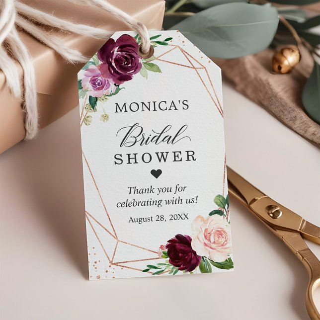 Etiqueta Para Presente Chá de panela Plasma Botânico Roxo Moderno (Criador carregado)