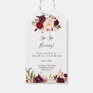 Etiqueta Para Presente Chá de panela Russo Boho Floral Sip Hooray
