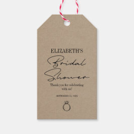 Etiqueta Para Presente Chá de panela Rustic Kraft Modern Script