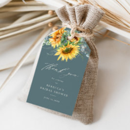 Etiqueta Para Presente Chá de panela Rústico De Girassol Obrigado A Favor