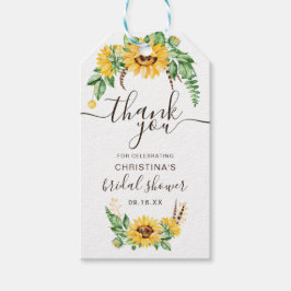 Etiqueta Para Presente Chá de panela Rústico De Girassol Obrigado A Favor