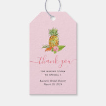 Chá de panela tropical rosa Obrigado