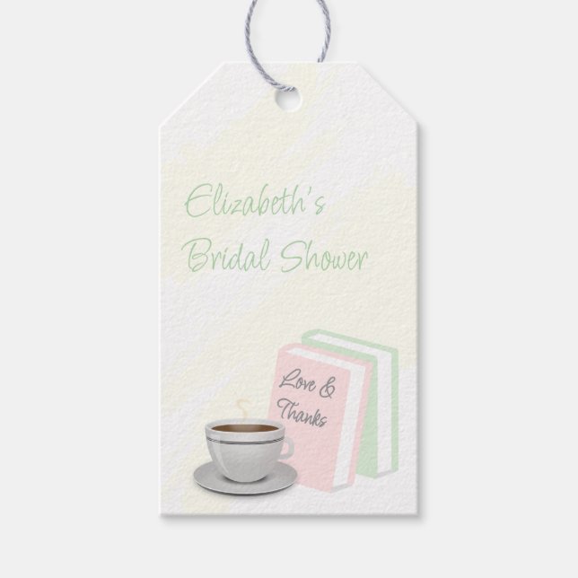 Etiqueta Para Presente Chá & Livros Chá de Noiva (Frente)
