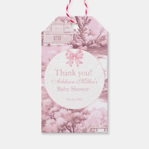 Etiqueta Para Presente Chá Rosa Floral Arco Coquette Baby Girl Nap
