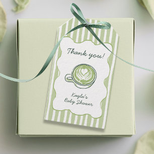 Etiqueta Para Presente Chá Verde Matcha Baby Shower Obrigado