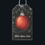 Etiqueta Para Presente Chalkboard Christmas Bauble<br><div class="desc">Melhore seu presente de Natal embrulhando com esta elegante etiqueta de presente "Red Christmas Bauble". Apresentando um ornamento vermelho clássico contra um pano de fundo festivo e nevado, esta etiqueta é perfeita para adicionar um toque pessoal aos seus presentes. Com espaço para escrever um nome, esta etiqueta de presente de...</div>