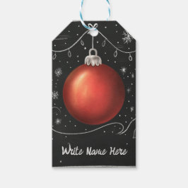 Etiqueta Para Presente Chalkboard Christmas Bauble