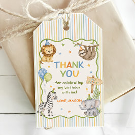 Etiqueta Para Presente Chamando Todos os Animais da Festa Aniversário Saf
