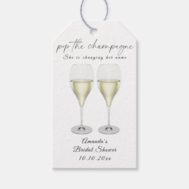 Etiqueta Para Presente Champagne Bridal shower (Frente)