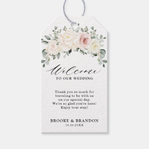 Etiqueta Para Presente Champanhe Ivory Blush Floral Cor-de-rosa Boas-vind